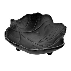 Biradlı BRD-104S Minimal Leaf Presentation Plate, 10x8x3 cm, Black - Biradlı
