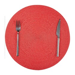 Biradlı BRD-1840 Round PVC Placemat, 38 cm, Red - Biradlı