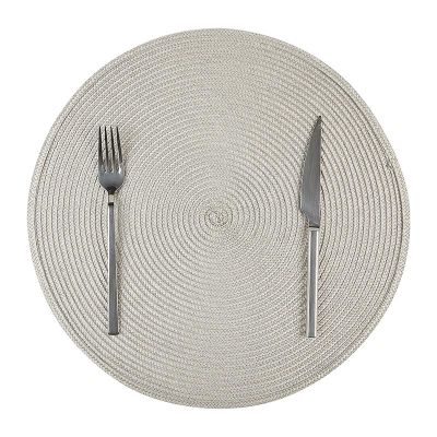 Biradlı BRD-1841 Yuvarlak PVC Amerikan Servis, 38 cm, Bej - 1