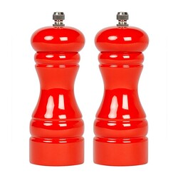 Biradlı BRD-231 Metal Salt and Pepper Grinder, 2 pcs, 13 cm, Red - Biradlı