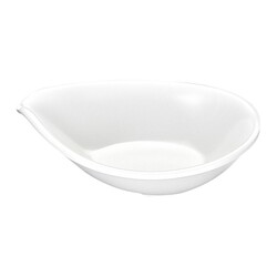 Biradlı BRD-515904 Oval Minimal Melamine Presentation Plate, 7x9x2 cm, White - Biradlı