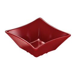 Biradlı BRD-516603 Minimal Melamine Square Presentation Plate, 8x8x3.5 cm, Red - Biradlı