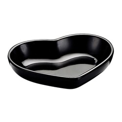 Biradlı BRD-517604 Minimal Melamine Heart Presentation Plate, 8x7x1.5 cm, Black - Biradlı