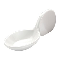 Biradlı BRD-518004 Melamine Presentation Plate with Handle, 10x4x1.5 cm, White - Biradlı