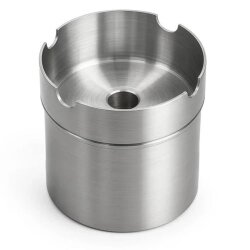 Biradlı BRD-AT08 Ashtray with Odourless Pool, 7x12 cm, Silver - Biradlı