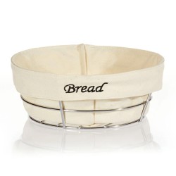 Biradlı BRD-HW179B Yuvarlak Bezli Ekmek Sepeti, 23x23x8.5 cm, Gümüş - Biradlı
