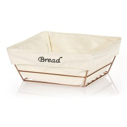 Biradlı BRD-HW180B Kare Bezli Ekmek Sepeti, 22x22 cm, Bakır - Biradlı