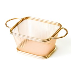 Biradlı BRD-ST05 Rectangular Potato Presentation Basket with Double Handles, 10x5.5x6.5 cm, Gold - Biradlı