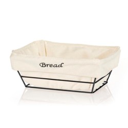Biradlı HW182B Dikdörtgen Bezli Ekmek Sepeti, 22x16 cm, Siyah - Biradlı