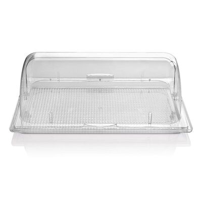 Biradlı GRV-73 Dikdörtgen Rolltop Polikarbon Teşhir Standı, 54x33x24 cm - 1