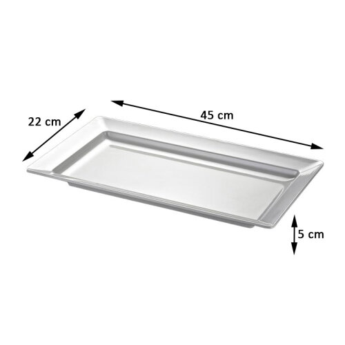 Biradlı BRD-100118 Dikdörtgen Melamin Sunum Tepsisi, 45x22x5 cm - 2