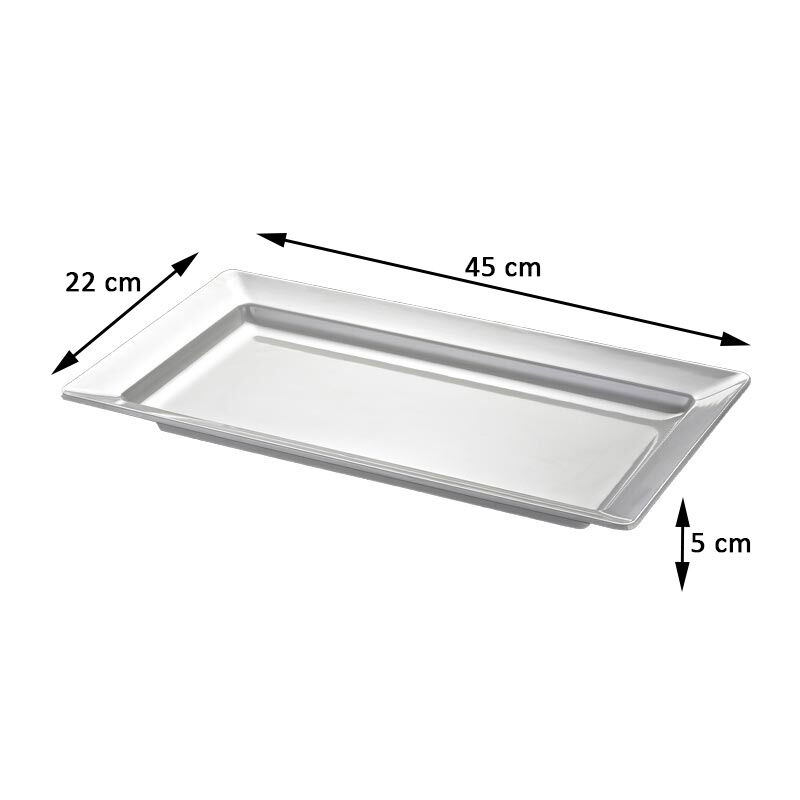 Biradlı BRD-100118 Dikdörtgen Melamin Sunum Tepsisi, 45x22x5 cm - Biradlı