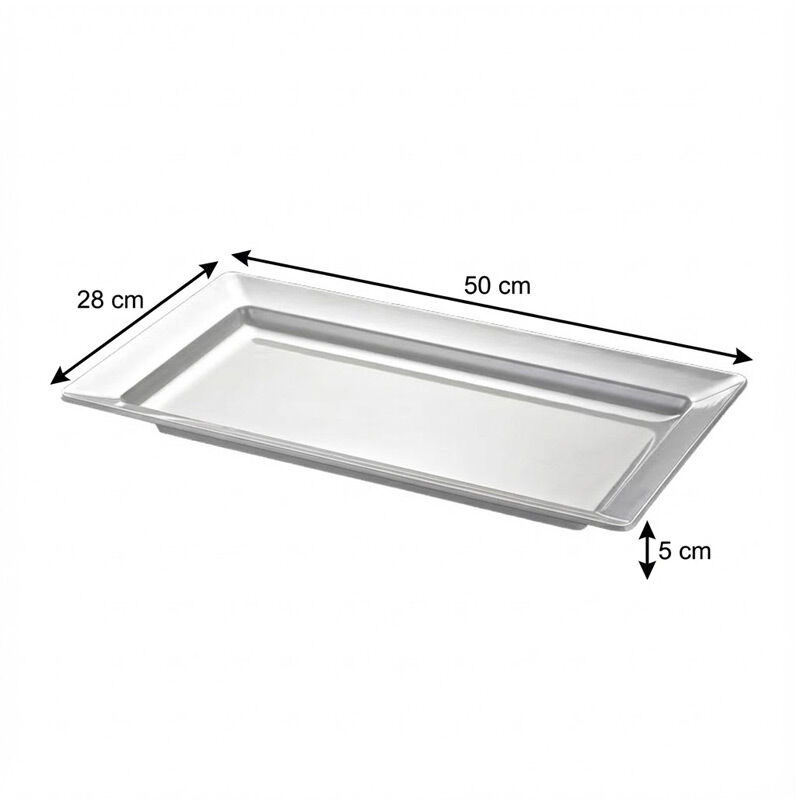Biradlı BRD-100120 Dikdörtgen Melamin Sunum Tepsisi, 50x28x5 cm - Biradlı