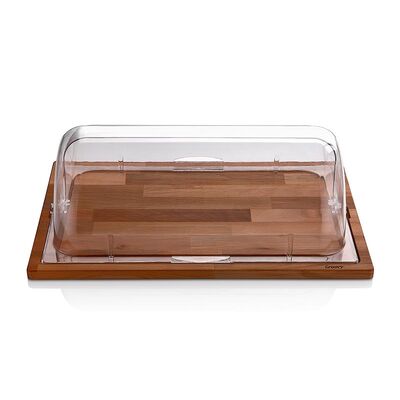 Biradlı GRV-75 Dikdörtgen Tepsili Rolltop Teşhir Standı, 58x37.5x18 cm - 1