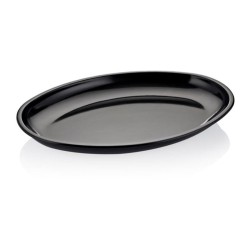 Biradlı FTS-1957 Oval Melamine Presentation Plate, 48x35 cm, Black - Biradlı