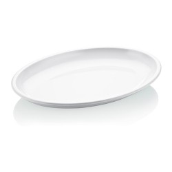 Biradlı FTS-1957 Oval Melamine Presentation Plate, 48x35 cm, White - Biradlı