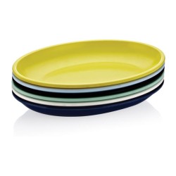 Biradlı FTS-1957 Oval Melamine Presentation Plate, 48x35 cm, Yellow - Biradlı