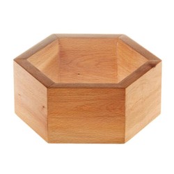 Biradlı GRV-1886 Ahşap Altıgen Şekerlik, 20x12.5 cm - Biradlı