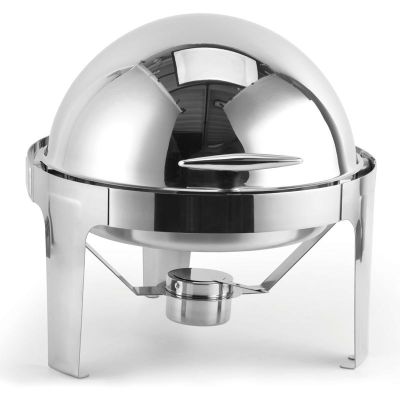 Biradlı Groovy GRV-3008 Rolltop Yuvarlak Chafing Dish, 6 L, Jel Yakıtlı - 1