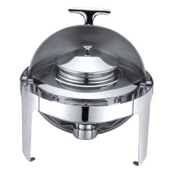 Biradlı Groovy GRV-3009 Rolltop Çorbalık Chafing Dish, 4.5 L, Jel Yakıtlı - Biradlı