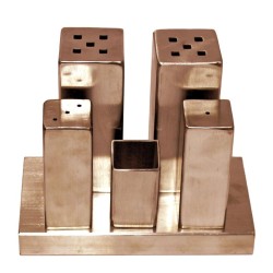 Biradlı Groovy GRV-419-XL Everest XL Square Salt Shaker Set, 15x8x11 см, медь - Biradlı