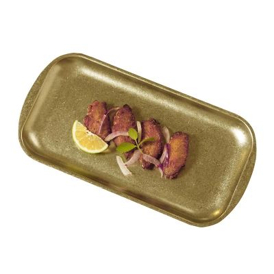 Biradlı Groovy GRV-R241005 Açık Büfe Retro Sunum Tabağı, 37x20x1.5 cm, Altın - 1