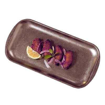 Biradlı Groovy GRV-R241005 Açık Büfe Retro Sunum Tabağı, 37x20x1.5 cm, Bakır - 1