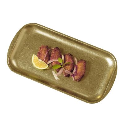 Biradlı Groovy GRV-R241006 Açık Büfe Retro Sunum Tabağı, 41x23x1.5 cm, Altın - 1