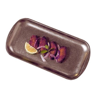 Biradlı Groovy GRV-R241006 Açık Büfe Retro Sunum Tabağı, 41x23x1.5 cm, Bakır - 1