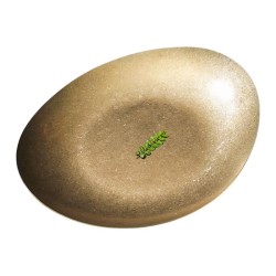 Biradlı Groovy GRV-R241011 Buffet Retro Presentation Plate, 29.2x24.2x3 cm, Gold - Biradlı