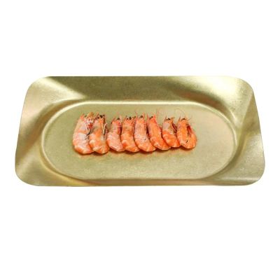 Biradlı Groovy GRV-R241020 Açık Büfe Retro Sunum Tabağı, 34.5x20x3.5 cm, Altın - 1