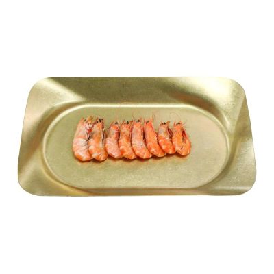 Biradlı Groovy GRV-R241021 Açık Büfe Retro Sunum Tabağı, 40x24x4 cm, Altın - 1