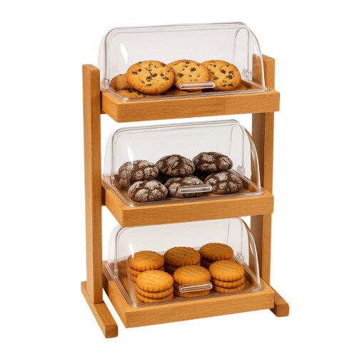 Biradlı Groovy GRV-RS-03 3 Katlı Rolltop Teşhir Standı, 42x29x72 cm - Biradlı