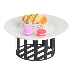 Biradlı Groovy GRV-Y20-01 Yuvarlak Metal Tabak Yükseltici, 20x10 cm, Siyah - Biradlı