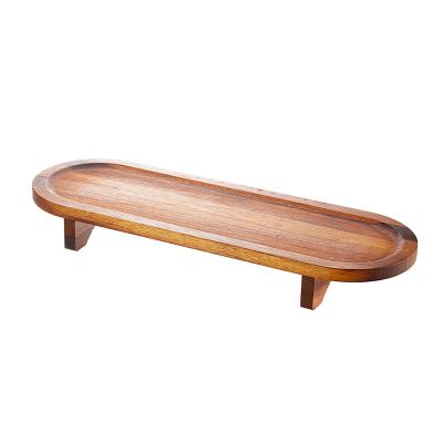 Biradlı Groovy İroko Ayaklı Ahşap Sunum Tahtası, 20x150 cm - 1