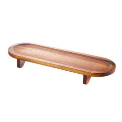 Biradlı GRV-1873 İroko Ayaklı Ahşap Sunum Tahtası, 20x60 cm - Biradlı