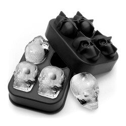 Biradlı GRV-016 Quad Skull Silicone Ice Mould, 47x30 mm, Black - Biradlı
