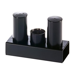 Biradlı GRV-103 Thick Round Salt Shaker Set, 3 pcs, Black - Biradlı