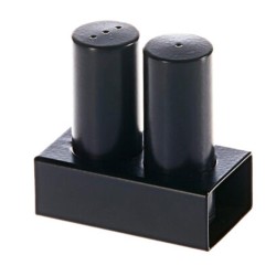 Biradlı GRV-104 Round Salt Shaker Set, 2 pcs, Black - Biradlı