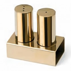 Biradlı GRV-104 Round Thick Salt Shaker Set, 2 pcs, Gold - Biradlı