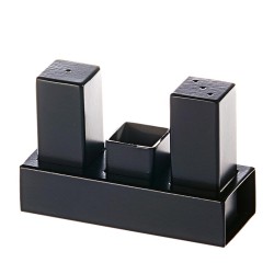 Biradlı GRV-105 Square Salt Shaker Set, 3 pcs, Black - Biradlı