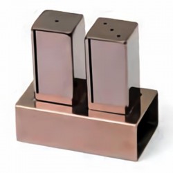 Biradlı GRV-106 Square Glossy Salt Shaker Set, 2 pcs, Copper - Biradlı
