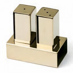 Biradlı GRV-106 Square Shiny Salt Shaker Set, 2 pcs, Gold - Biradlı