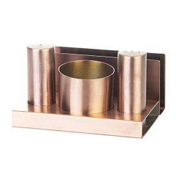 Biradlı GRV-113 Round Glossy Salt and Sugar Shaker Set, 3 pcs, Copper - Biradlı