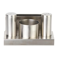 Biradlı GRV-113 Round Glossy Salt and Sugar Shaker Set, 3 pcs - Biradlı