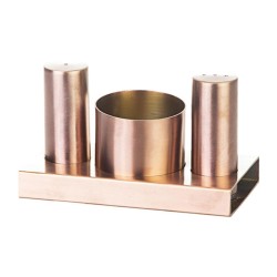Biradlı GRV-113 Round Salt and Sugar Shaker Set, 3 pcs, Copper - Biradlı