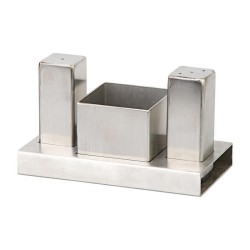 Biradlı GRV-114 Kare Tuzluk Şekerlik Takımı, 3'lü - Biradlı