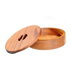 Biradlı GRV-1805 Ireko Tortilla Presentation Container with Wooden Lid - Biradlı