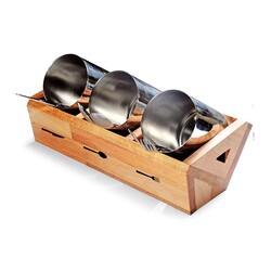 Biradlı GRV-1817 Triple Spoon Stand, Wooden Stand - Biradlı