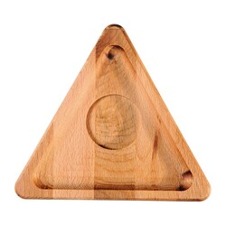Biradlı GRV-1823 Triangular Wooden Coffee Serving Coaster - Biradlı